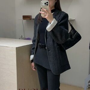 Women's Gray Wool Blend Coat